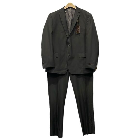 NEW P&L Suit Mens 48R Pants 42W Gray Superior 120’s Hightech Fabric NWT - Picture 1 of 10